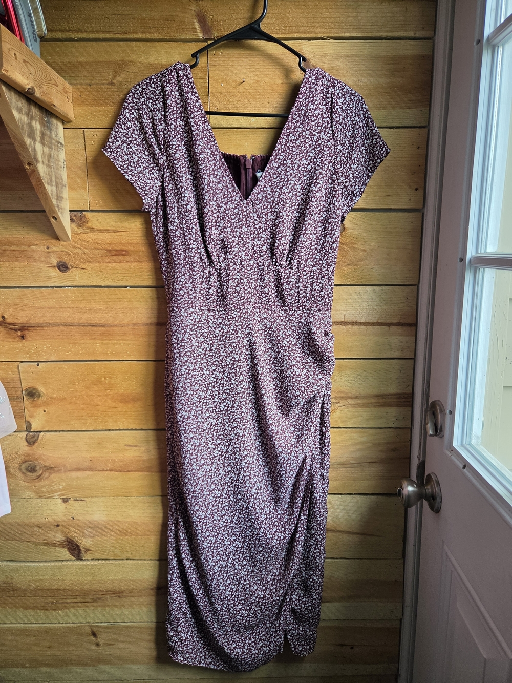Abercrombie & Fitch Burgundy Floral Midi Dress